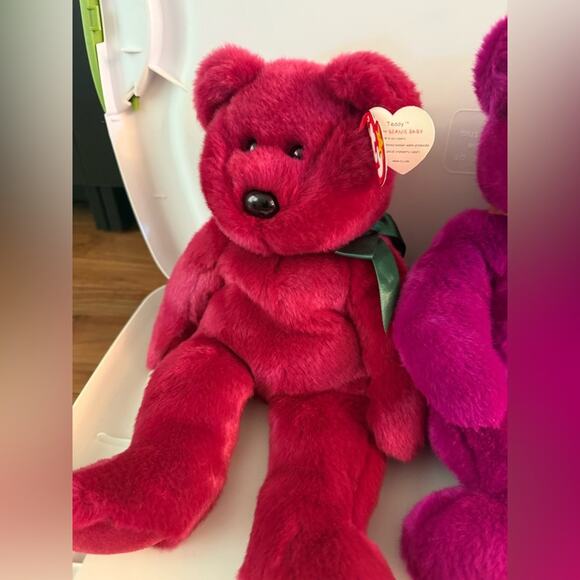 NWT Ty Beanie Babies Bundle of (3) Pink Red Purple Beanie Buddies Large Plush - Picture 3 of 9